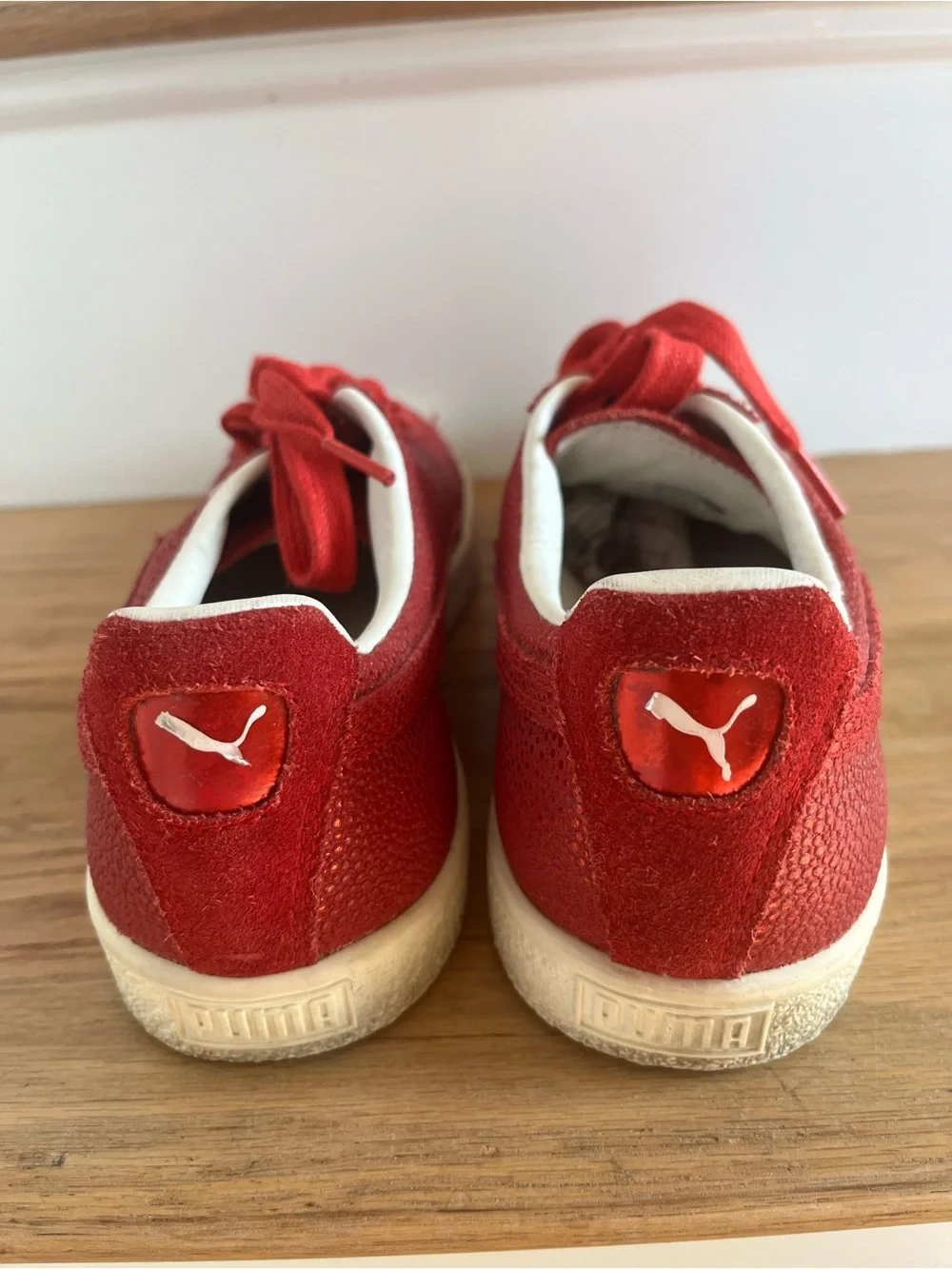 Puma Women's Red Low-Top Sneakers with Textured Upper